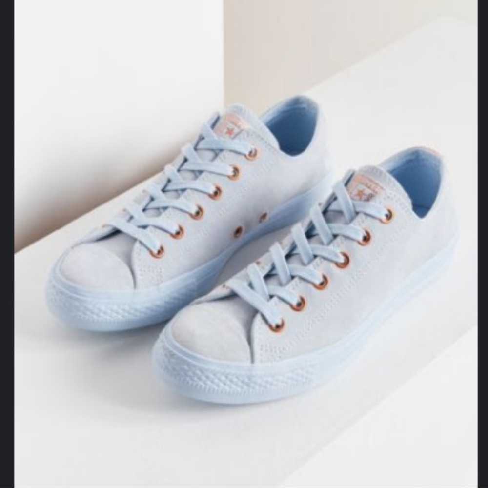 Converse Chuck Taylor All-Star Suede Low Top Sneaker | Light Blue - Picture 1 of 6